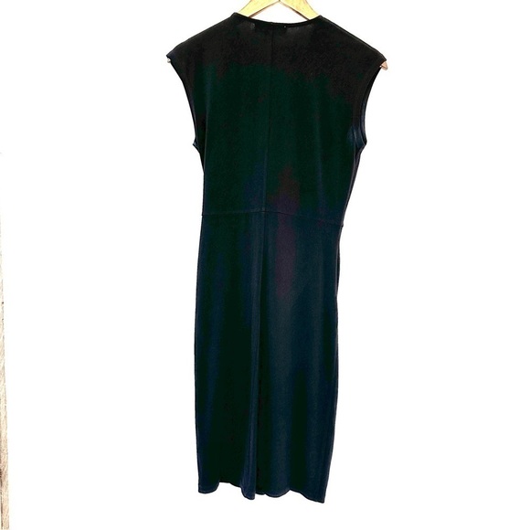 Michael Kors faux wrap midi  dress, sleeveless, v-neck, stretch jersey knit - Picture 14 of 17